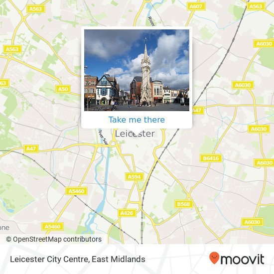 Leicester City Centre map