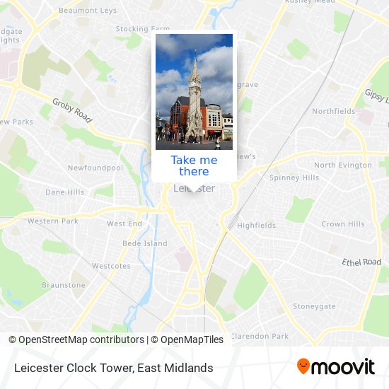 Leicester Clock Tower map