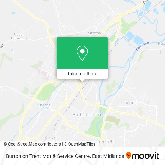 Burton on Trent Mot & Service Centre map