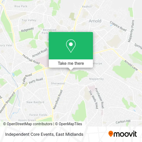 Independent Core Events map