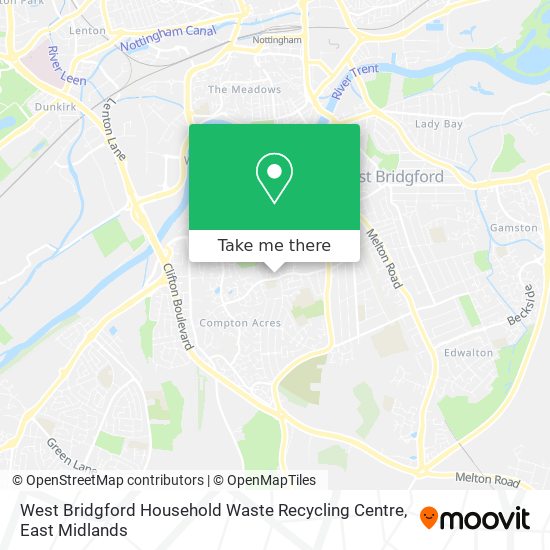 West Bridgford Household Waste Recycling Centre map