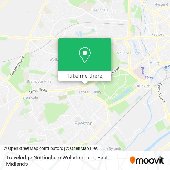 Travelodge Nottingham Wollaton Park map