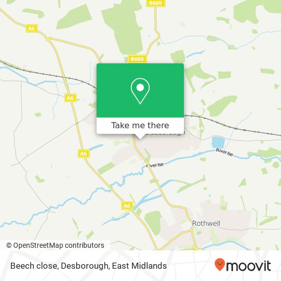 Beech close, Desborough map