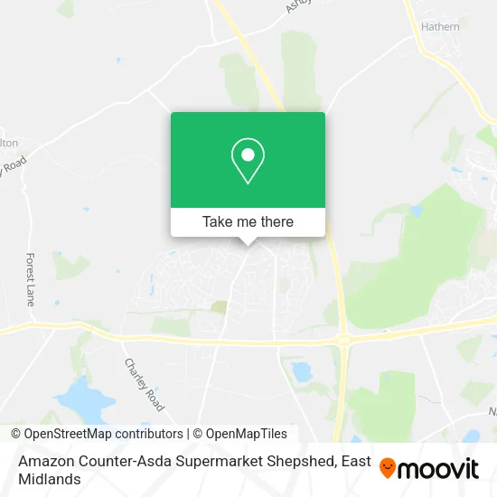 Amazon Counter-Asda Supermarket Shepshed map