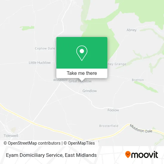Eyam Domiciliary Service map