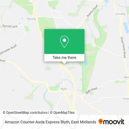 Amazon Counter-Asda Express Blyth map