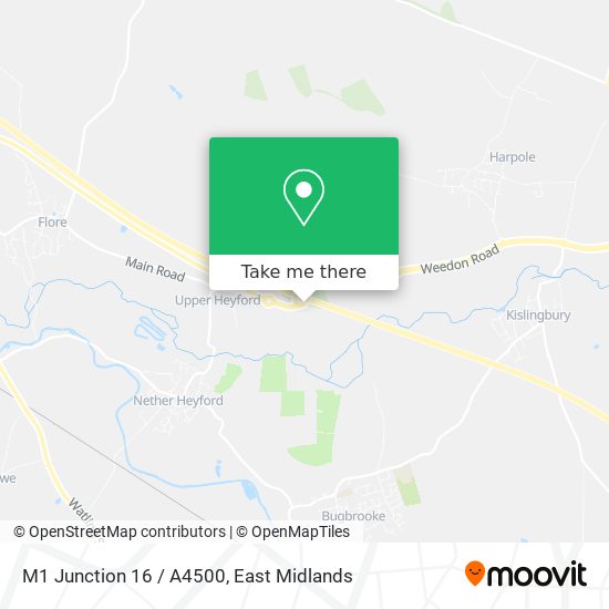 M1 Junction 16 / A4500 map