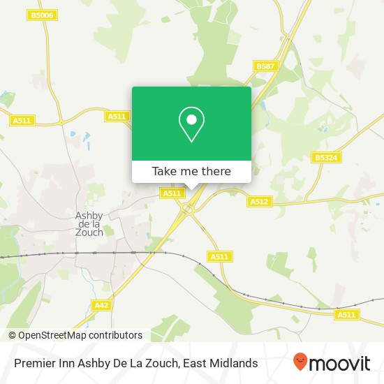 Premier Inn Ashby De La Zouch map