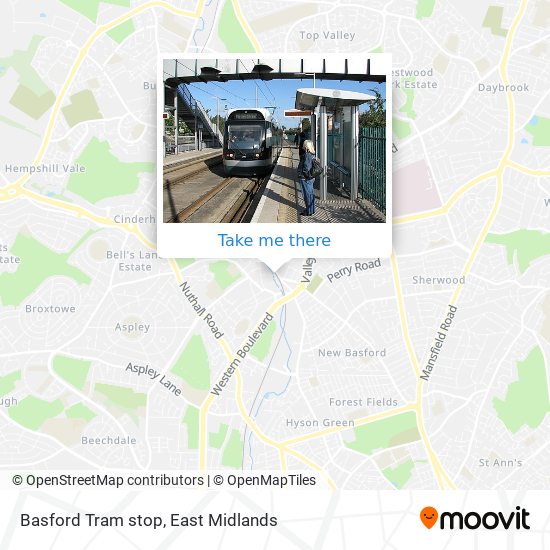 Basford Tram stop map
