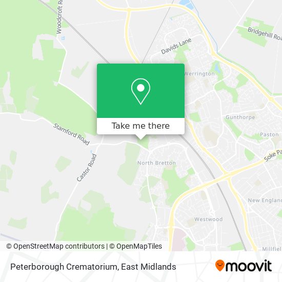 Peterborough Crematorium map