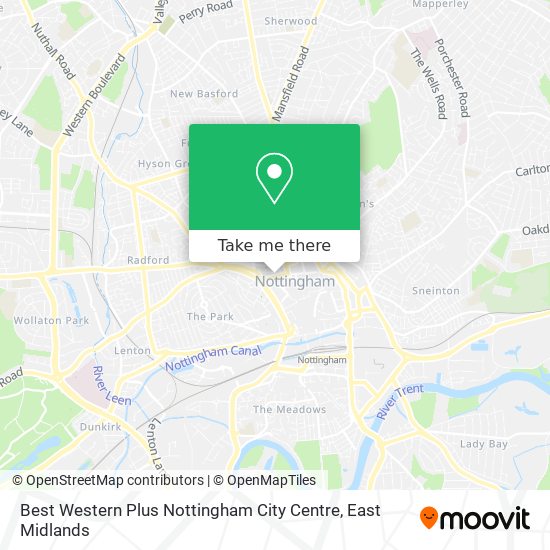 Best Western Plus Nottingham City Centre map