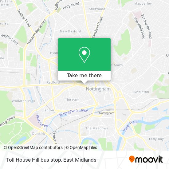 Toll House Hill bus stop map