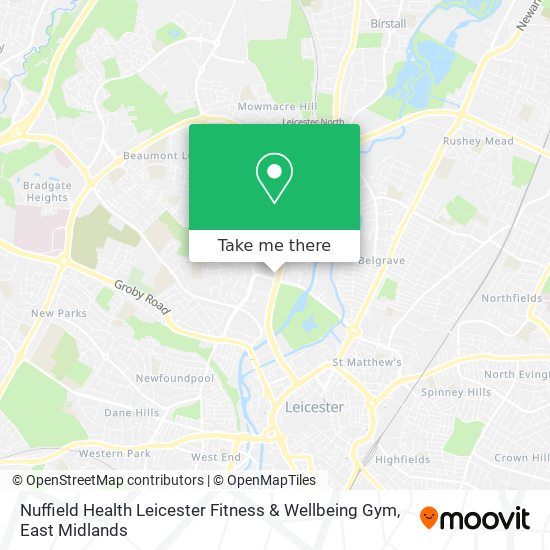Nuffield Health Leicester Fitness & Wellbeing Gym map