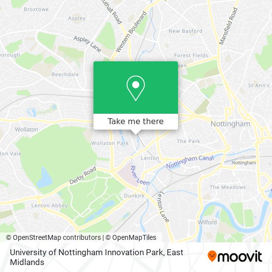 University of Nottingham Innovation Park map