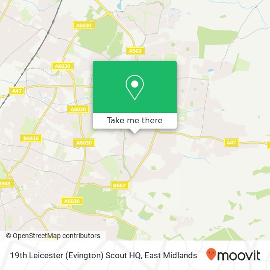 19th Leicester (Evington) Scout HQ map