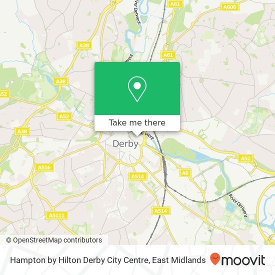 Hampton by Hilton Derby City Centre map