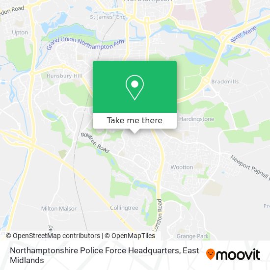 Northamptonshire Police Force Headquarters map
