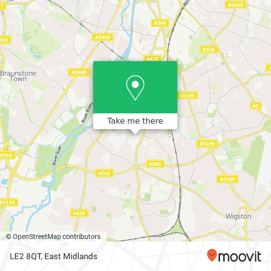 LE2 8QT map