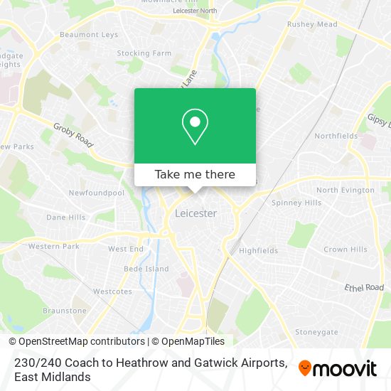 230 / 240 Coach to Heathrow and Gatwick Airports map
