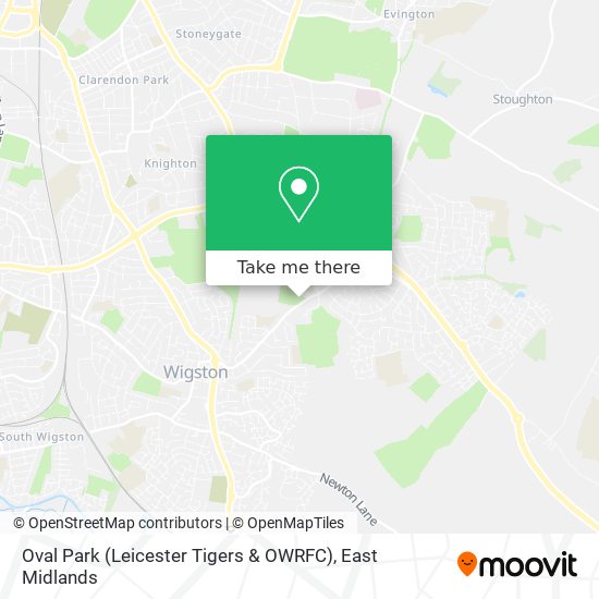 Oval Park (Leicester Tigers & OWRFC) map