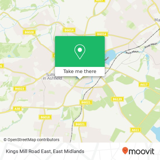 Kings Mill Road East map