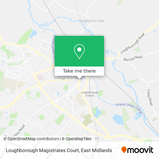 Loughborough Magistrates Court map
