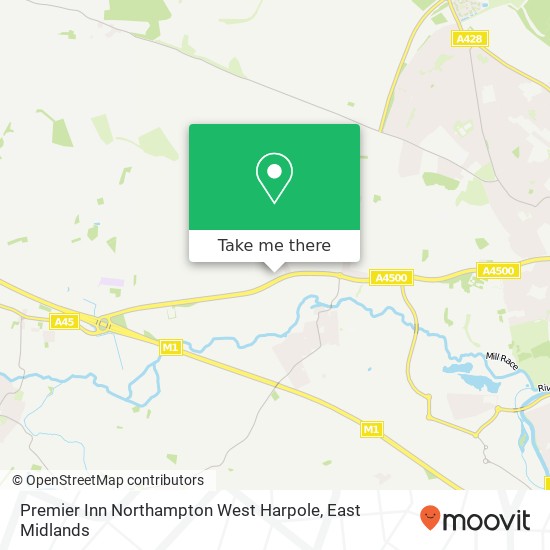 Premier Inn Northampton West Harpole map