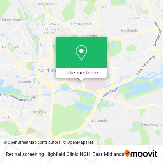Retinal screening Highfield Clinic NGH map