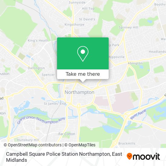 Campbell Square Police Station Northampton map