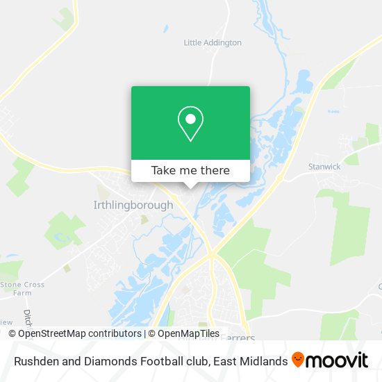 Rushden and Diamonds Football club map