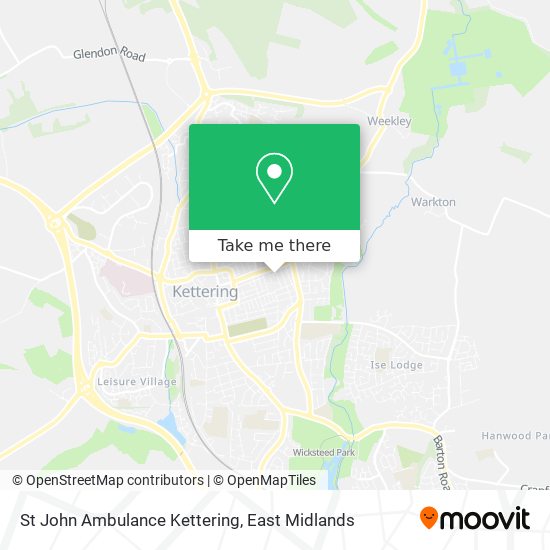 St John Ambulance Kettering map