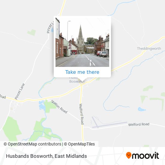 Husbands Bosworth map