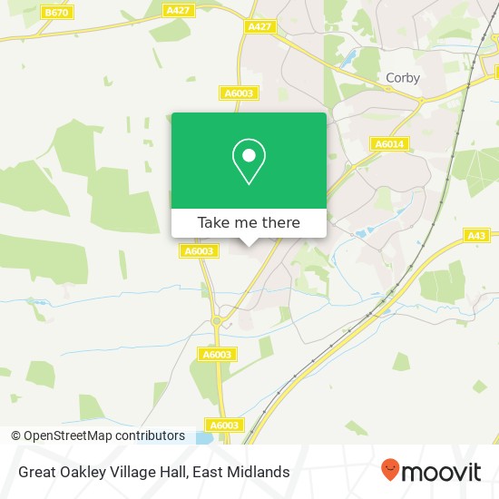 Great Oakley Village Hall map