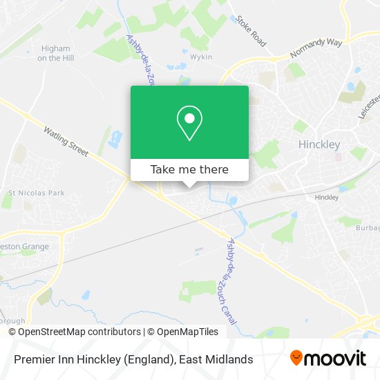 Premier Inn Hinckley (England) map
