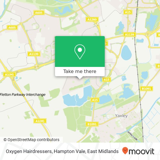 Oxygen Hairdressers, Hampton Vale map