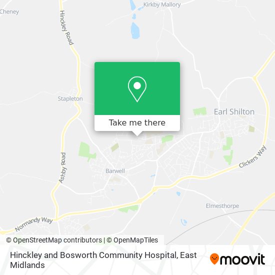 Hinckley and Bosworth Community Hospital map