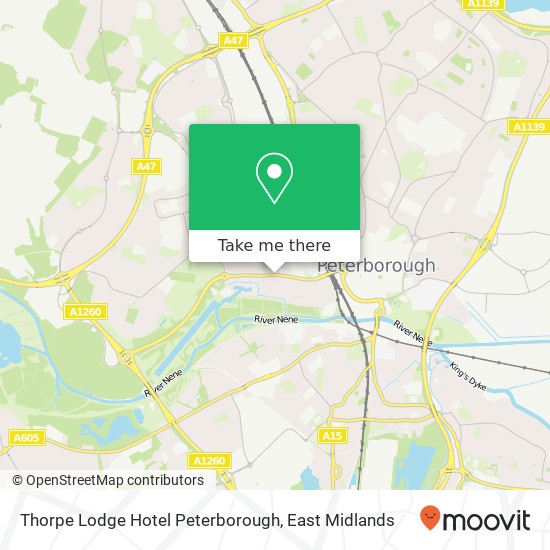 Thorpe Lodge Hotel Peterborough map