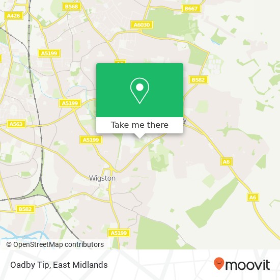Oadby Tip map