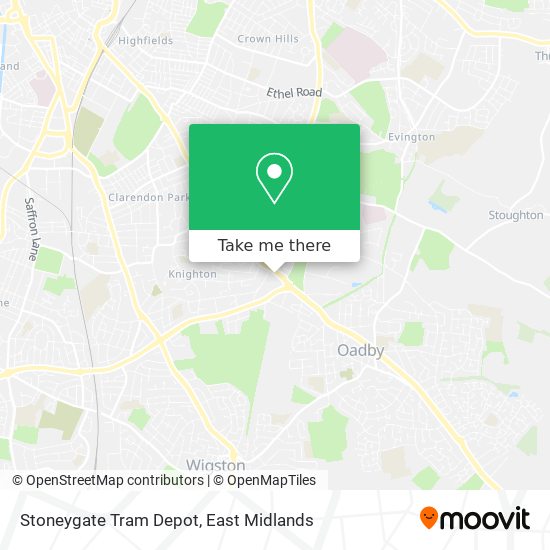 Stoneygate Tram Depot map