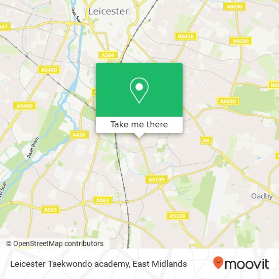 Leicester Taekwondo academy map