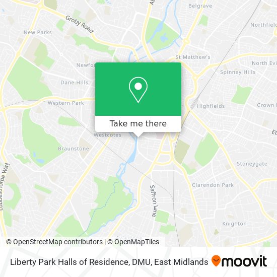 Liberty Park Halls of Residence, DMU map