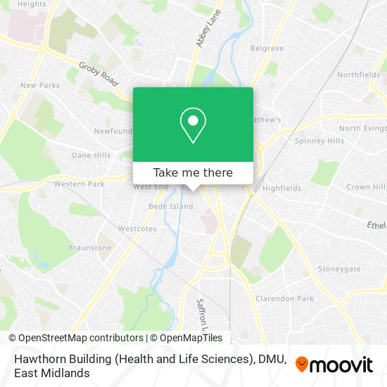 Hawthorn Building (Health and Life Sciences), DMU map
