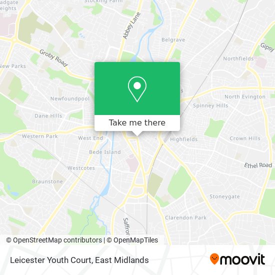 Leicester Youth Court map