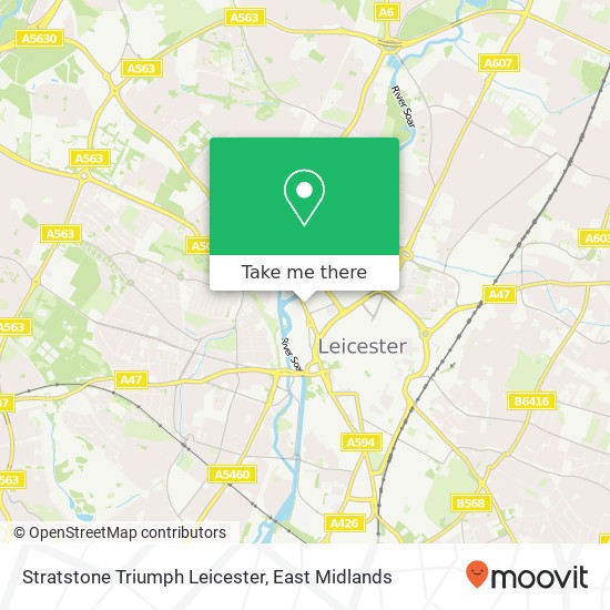 Stratstone Triumph Leicester map