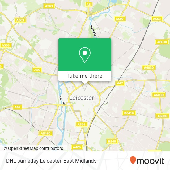 DHL sameday Leicester map