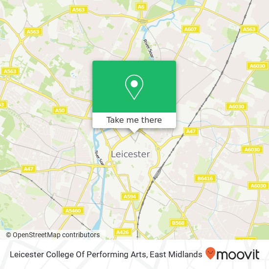 Leicester College Of Performing Arts map