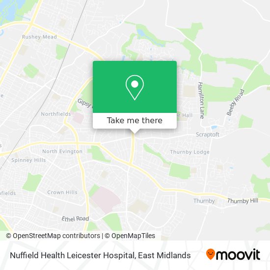Nuffield Health Leicester Hospital map