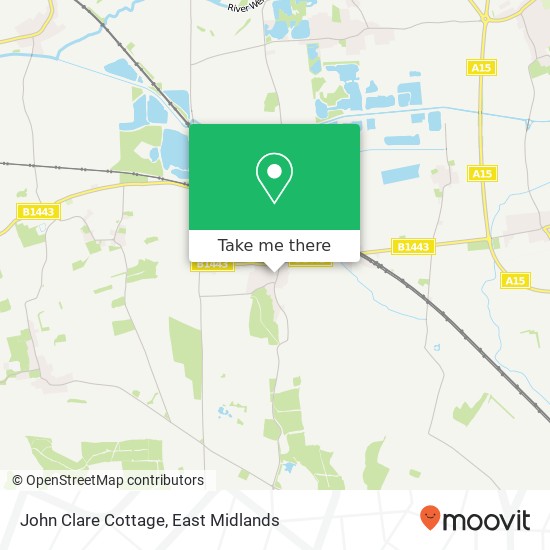 John Clare Cottage map