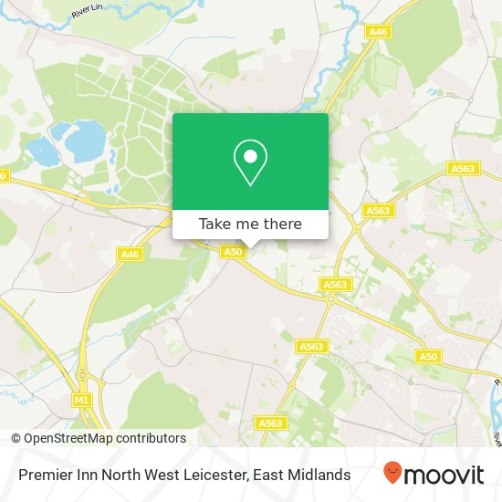 Premier Inn North West Leicester map