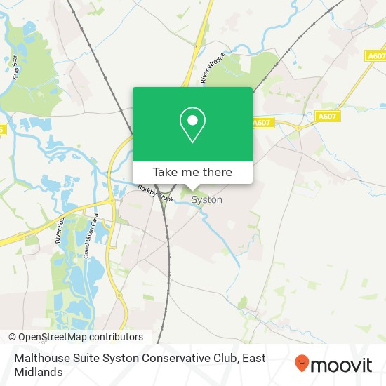 Malthouse Suite Syston Conservative Club map